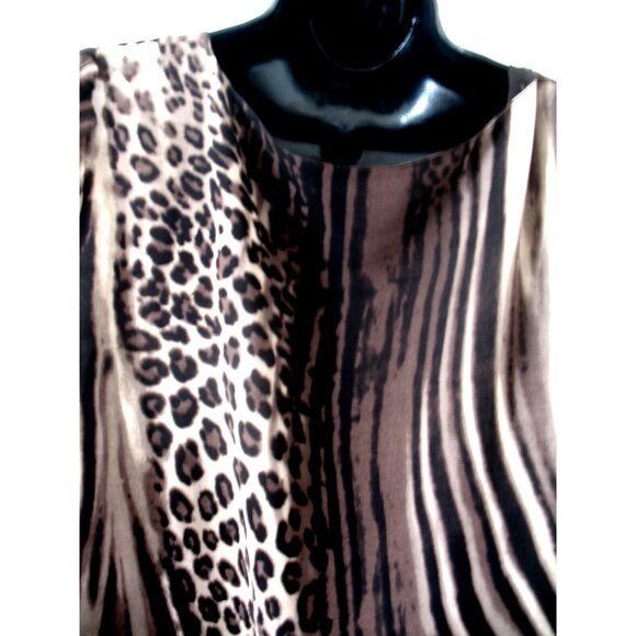 Changes by Together Stretch Abstract Print Black/Tan/Silver beading, Size 18 - Picture 12 of 13